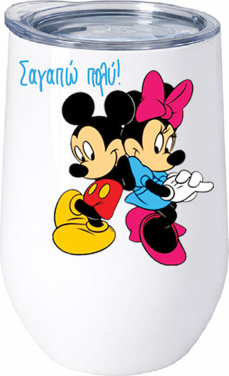 С Обич Много Minnie Mickey Mouse No4 Чаша Термос Неръждаема Стомана Двойна Стена 500ml – Премиум Качество Свети Валентин