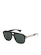 Ysl Men's Sunglasses with Black Horn-Rimmed Frame and Black Lens