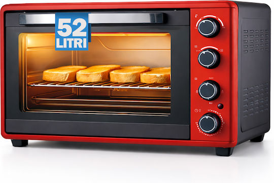 Bakaji Electric Countertop Oven 52lt Without Burners Red