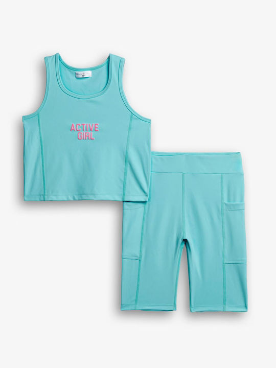 Funky Kids Clothing Set with Turquoise Leggings 2 Pieces