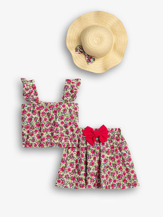 Kids' Set with Skirt Summer 3pcs Multicolour