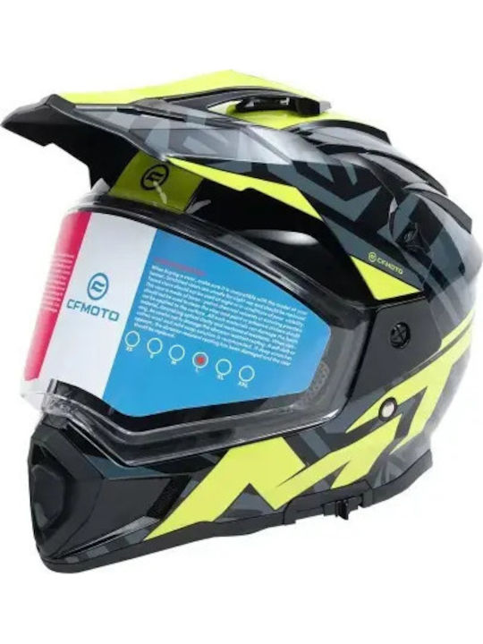 CFMoto 450 MT Fluo Yellow Motorcycle Helmet On-...