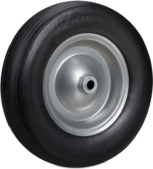 Relaxdays Wheelbarrow Wheel 4.80 Grey Black Polyurethane Rubber Puncture Resistant