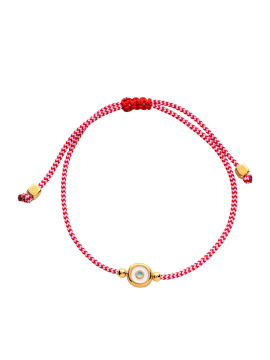 Philio Women's Bracelet Martaki with design Eye Gold Plated