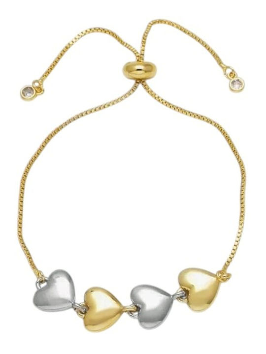 Sharks Bay Clothing Women's Bracelet Chain with design Heart made of Silver Gold Plated