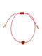 Philio Men's Bracelet Martaki with design Flower Gold Plated