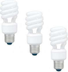 Set 3 Lămpi Fluorescente Panasonic Soclu E27 Putere 14w Formă Spirală Lumină Alb Cald Alimentare 220 240 V "efd14e27hd3e-3" Sigiliu Verde 1,35 Lei