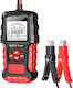Foxsur Fbt-300 Tester Inteligent de Baterii 12v/24v Mașini Motociclete Ecran Lcd 2.7" Compatibil Vrla Gel Agm Efb Std Baterii Negru Roșu