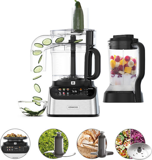 Kenwood Мултифункционален хранителен процесор 1000W с Купа 3лт и Кана Блендер Черен
