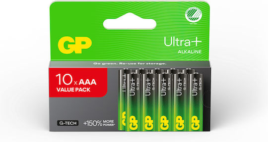 GP Batteries Ultra Plus Alkaline Batteries AAA 1.5V 10pcs