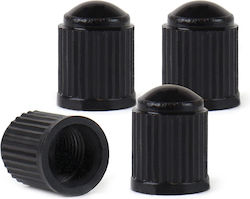 Set 4 Black Plastic Valve Caps