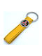 Leather Keychain Strap Yellow Logo Enamel Mitsubishi 10290-k