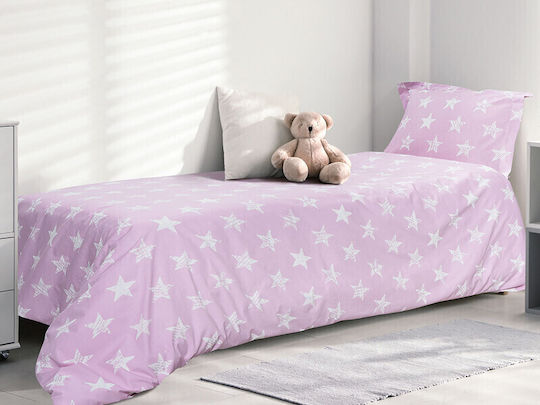 Beauty Home Seturi de cearșafuri Single din Bumbac & Poliester Roz 170x240cm