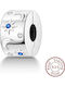Charm Stea din Argint cu Zircon Albastru