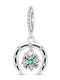 Charm Horseshoe Silver Green