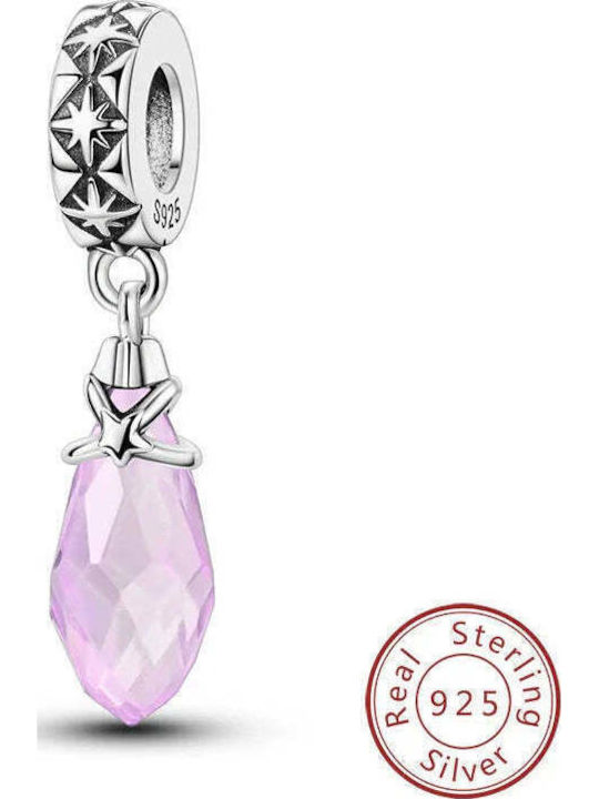 Charm with Stones with Stones in Silver Purple