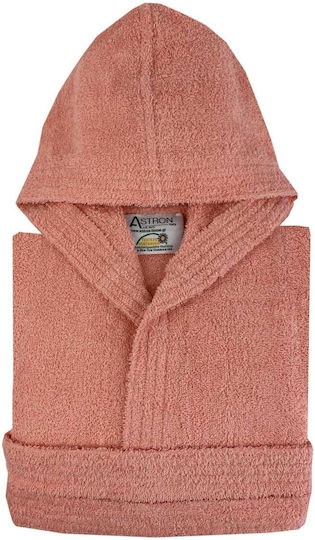 Astron Italy Kids Hooded Bathrobe Coral