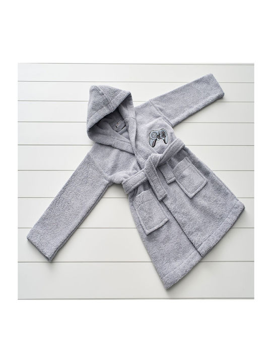 Vesta Home Kids Bathrobe Game Gray with Hood
