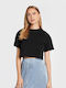 Γυναικείο Crop Top Κοντομάνικο Black