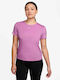 One Classic Women's Blouse Short Sleeve Purple