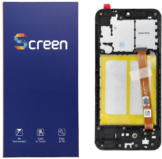 OG Οθόνη με Μηχανισμό Αφής και Πλαίσιο για Galaxy A20e (Μαύρο)
