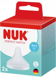 Nuk Perfect Match Bottle Teats Silicone Medium Flow for 3+ Months 2 Pieces