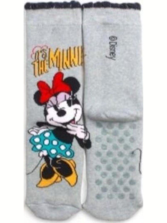 Disney Παιδικές Κάλτσες Αντιολισθητικές Minnie Γκρί