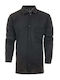 Long-sleeved Cotton Shirt in Wide Line Black