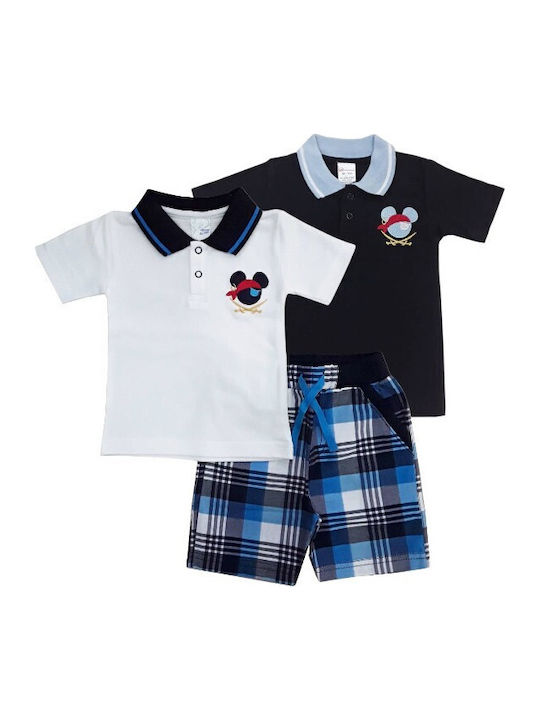 Beboulino Kids' Set with Shorts Summer 3pcs White
