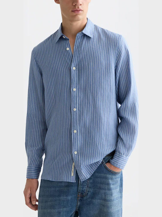 Scotch & Soda Long-sleeved Linen Shirt Striped ...