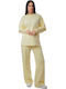 Yellow Set Trousers Lace Blouse