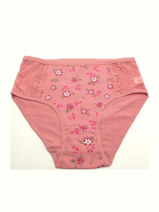 Power Flower Cotton Women's Briefs with Lace Sa...