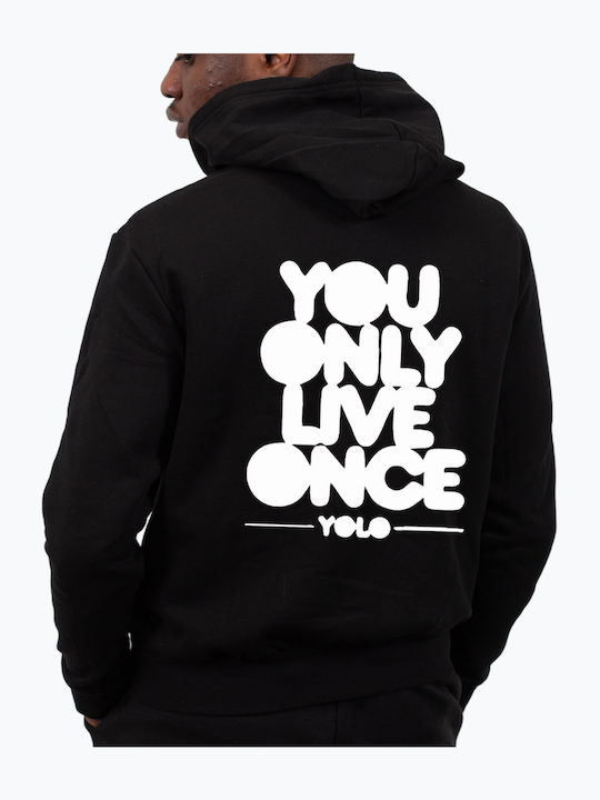 Hanorac Bărbați You Only Live Once Mff019-Negru
