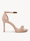 Nude Damen Sandalen Dünner Absatz Mit Metallischer Detail