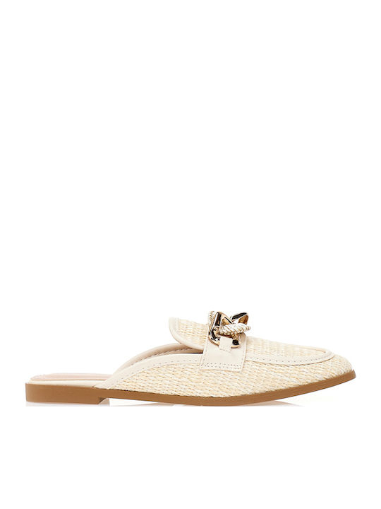 Tsoukalas Flat Mules σε Μπεζ Χρώμα