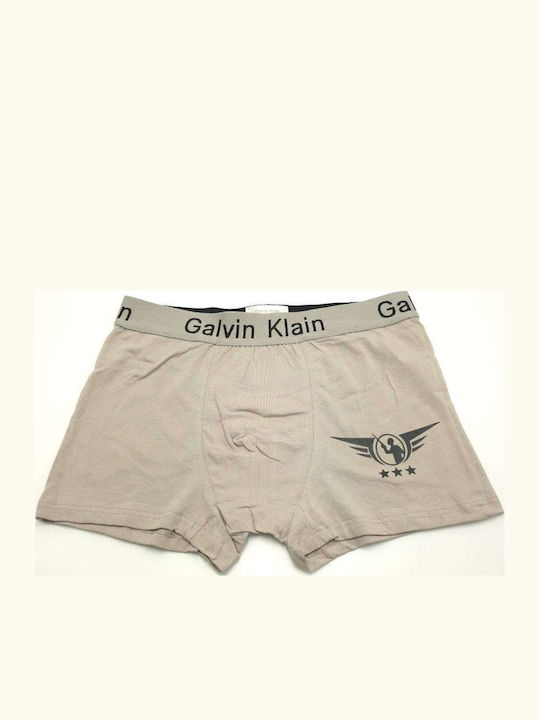 Topaki Herren Boxershorts Grey Beige mit Muster...