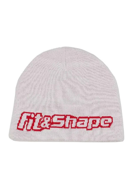 Beanie Unisex Σκούφος Πλεκτός σε Λευκό χρώμα