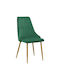 Azori Dining Room Velvet Chair Cypress 49x55x85cm 2pcs