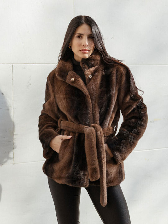 Silia D Women's Short Fur Brown