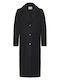 Wolle Damen Black Mantel
