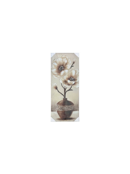 Printed Painting Decor Fiori Canvas 40x100cm Vase Magnolia
