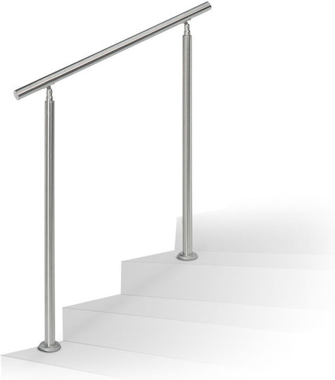 Edelstahl Geländer Relaxdays Silber H 108 Cm L 100 Cm