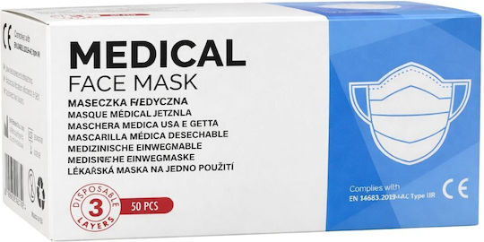 Vita4You Protective Mask Non-Reusable Surgical Blue 50pcs