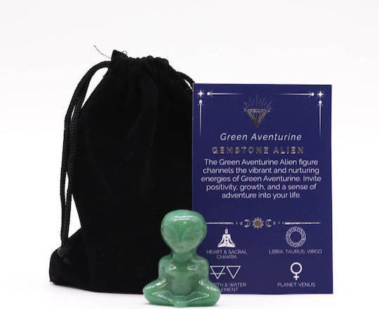 Figurină Extraterestru Din Aventurină Verde 4cm Figurină Extraterestru Din Aventurină Verde 4cm