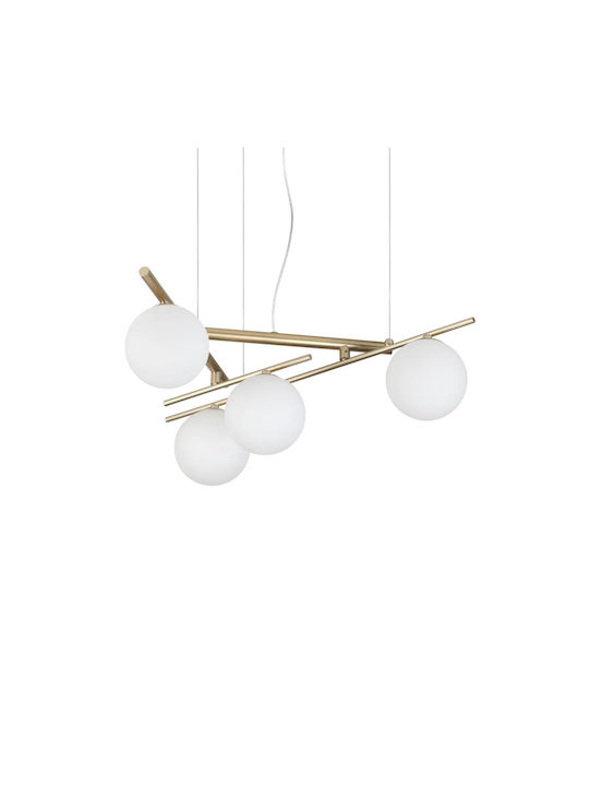 Ideal Lux Sp4 Κρεμαστό Φωτιστικό Χρυσό 62x62εκ.