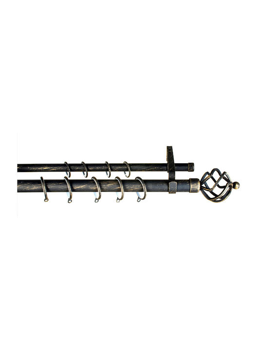 Central Home Ausziehbar Metallisch Vorhangstange Einfach 120-210cm Black-gold