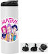 Термос Бутилка Двойна Капачка Huntrix 600ml Бял