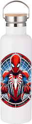 Бутилка Термос Spiderman 750ml Бамбук Бял