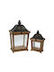 InTheBox Raisa Wooden Tabletop Lantern Brown 28x20x49cm