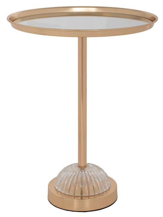 Iliadis Metallic Round Decorative Tray with Mirror 30x30x40cm